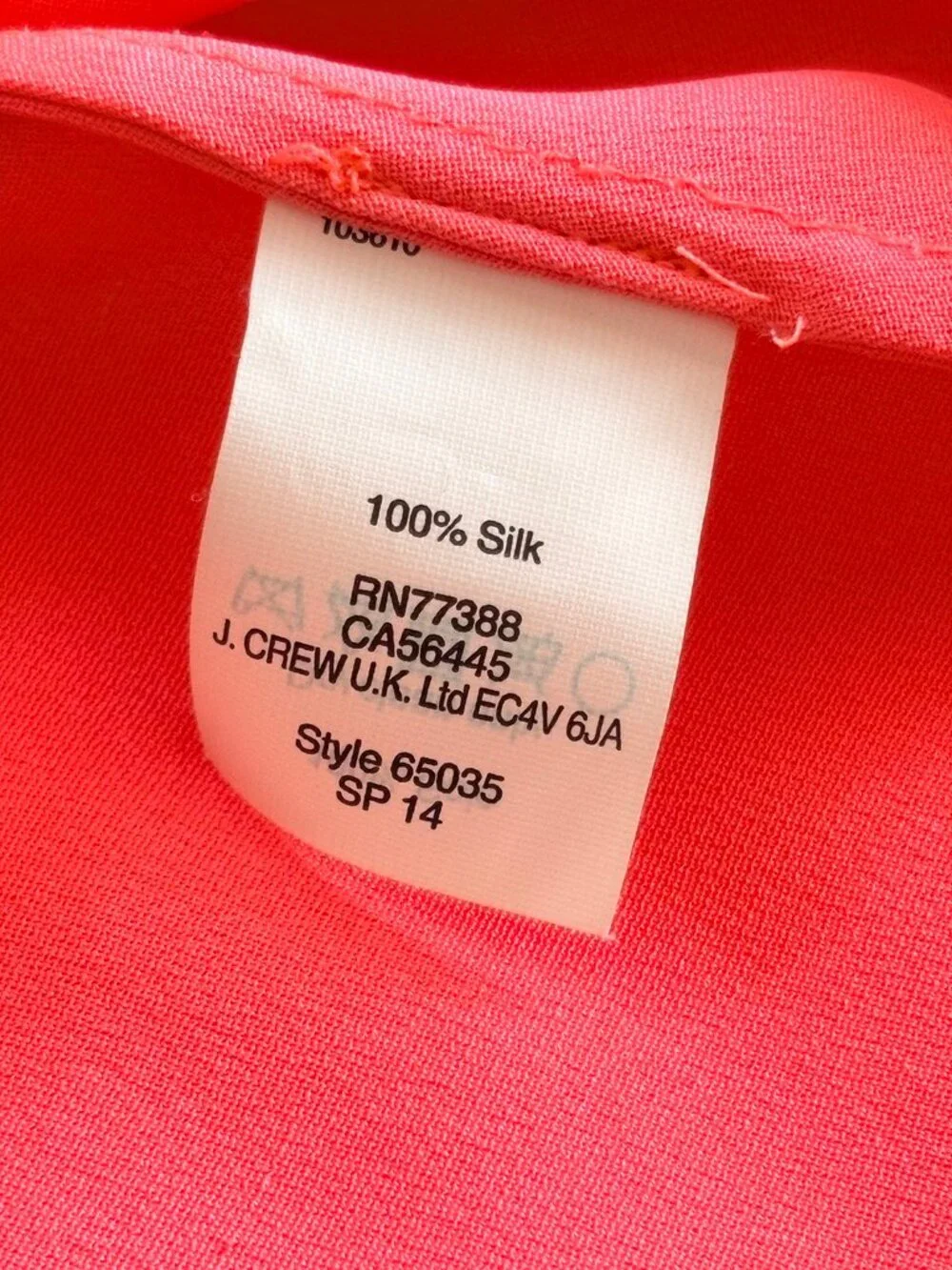J. Crew Silk Carrie Cami in Bright Watermelon, Size 2